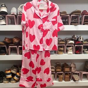 NWT Pink Heart Pajama Set